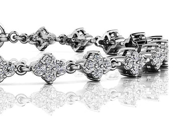 Flower Cluster Link Diamond Bracelet Diamond  with 2.79 ct.(finished) 2.25mm