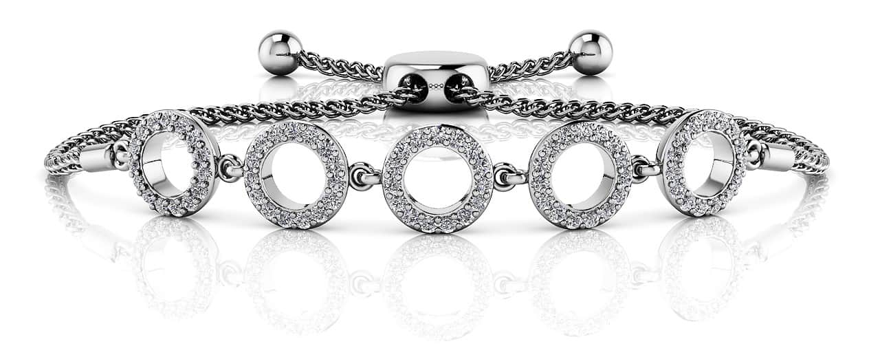 Circles Of Love Adjustable Diamond Bracelet with 0.53 ct.(finished) 1.1mm