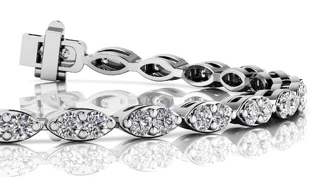 Marquise Elegant Diamond Bracelet with 3.24 ct.(finished) 2.5mm