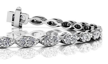 Marquise Elegant Diamond Bracelet with 3.24 ct.(finished) 2.5mm