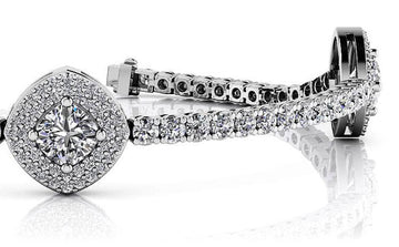 Posh Diamond Bracelet With Modern Accents Diamond with 5.65 ct.(finished) 1.1mm, 2.2mm, 5.5mm