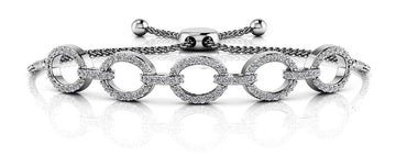 Love Open Oval Adjustable Diamond Bracelet with 0.98 ct.(finished) 1.2mm