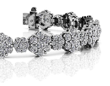 Flower Cluster Diamond Bracelet Diamond  with 5.78 ct.(finished)