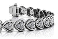 Triple Diamond Love Heart Diamond Bracelet with 2.77 ct.(finished) 2mm