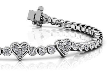 Three Hearts Of Love Diamond Bracelet with 2.11 ct.(finished) 2mm