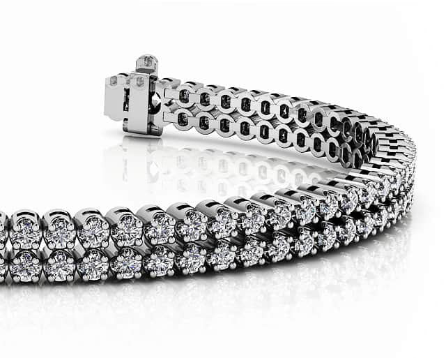 Opulent Double Row Diamond Tennis Bracelet Diamond  with 3.50 ct.(finished) 1.8mm