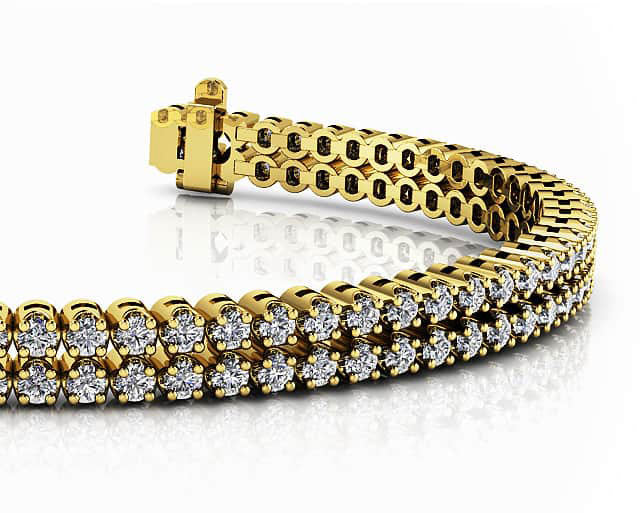 Opulent Double Row Diamond Tennis Bracelet Diamond  with 3.50 ct.(finished) 1.8mm
