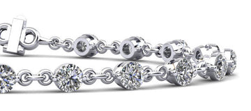 Diamond And Chain Link Diamond Bracelet with 0.91 ct.(finished) 2mm