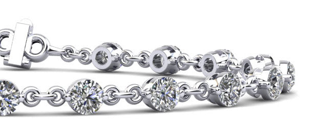 Diamond And Chain Link Diamond Bracelet with 3.78 ct.(finished) 3.8mm