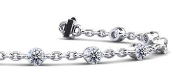 Sparkling Diamond And Chain Link Diamond Bracelet with 2.08 ct.(finished) 3.5mm