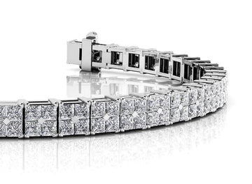 Princess Cut Diamond Illusion Bracelet Diamond  with 4.68 ct.(finished) 1.5mm