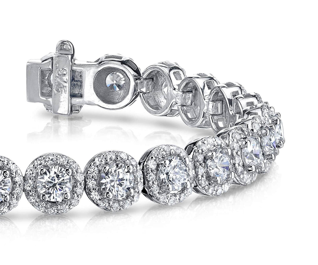 Round Halo Diamond Bracelet Diamond  with 5.37 ct.(finished) 1mm, 3.2mm