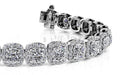Radiant Cushion Cut Halo Diamond Tennis Bracelet Lab-Grown Diamond  with 11.55 ct.(finished) 1.1mm, 4mm