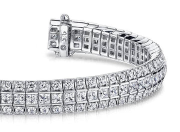 Exquisite Classic Diamond Bracelet Diamond  with 9.82 ct.(finished) 2.0mm, 2.5mm
