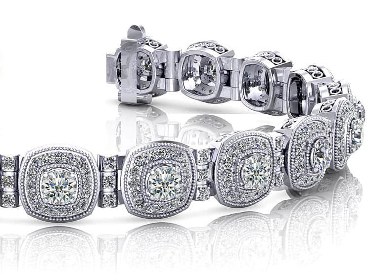 Red Carpet Bracelet With Diamond Tube Links Diamond  with 4.69 ct.(finished) 1.1mm, 3.4mm