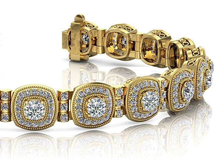 Red Carpet Bracelet With Diamond Tube Links Diamond  with 4.69 ct.(finished) 1.1mm, 3.4mm