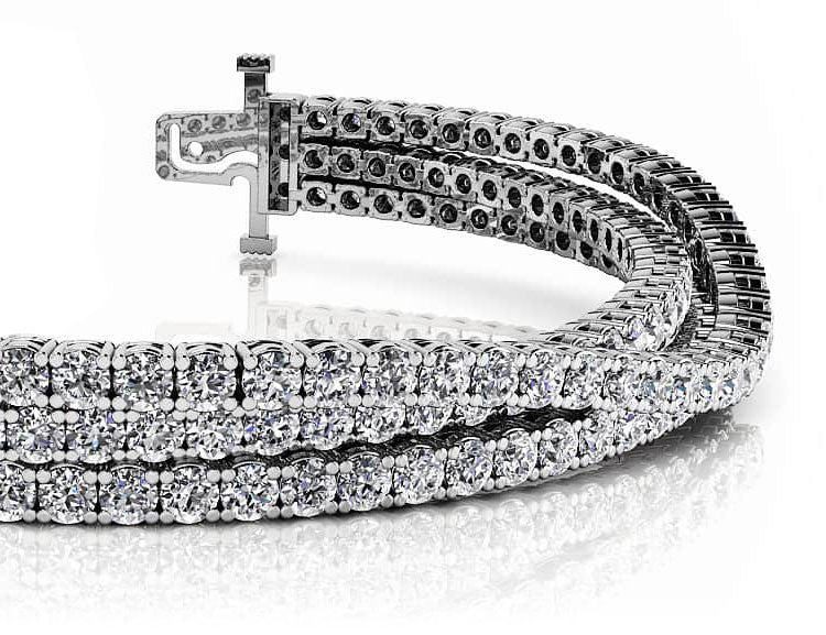 Three Rows Flexible Diamond Bracelet Diamond  with 6.93 ct.(finished) 1.9mm