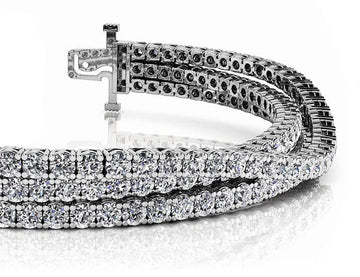 Three Rows Flexible Diamond Bracelet Diamond  with 6.93 ct.(finished) 1.9mm
