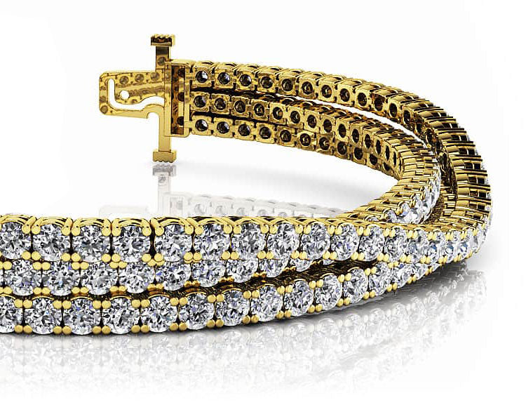 Three Rows Flexible Diamond Bracelet Diamond  with 6.93 ct.(finished) 1.9mm