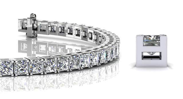 Princess Cut Dreams Bracelet Diamond  with 7.50 ct.(finished) 2.75mm