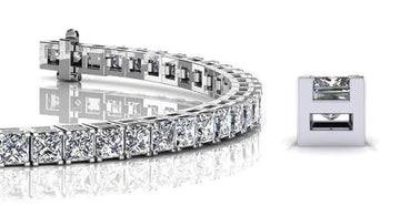 Princess Cut Dreams Bracelet Diamond  with 14.40 ct.(finished) 3.7mm