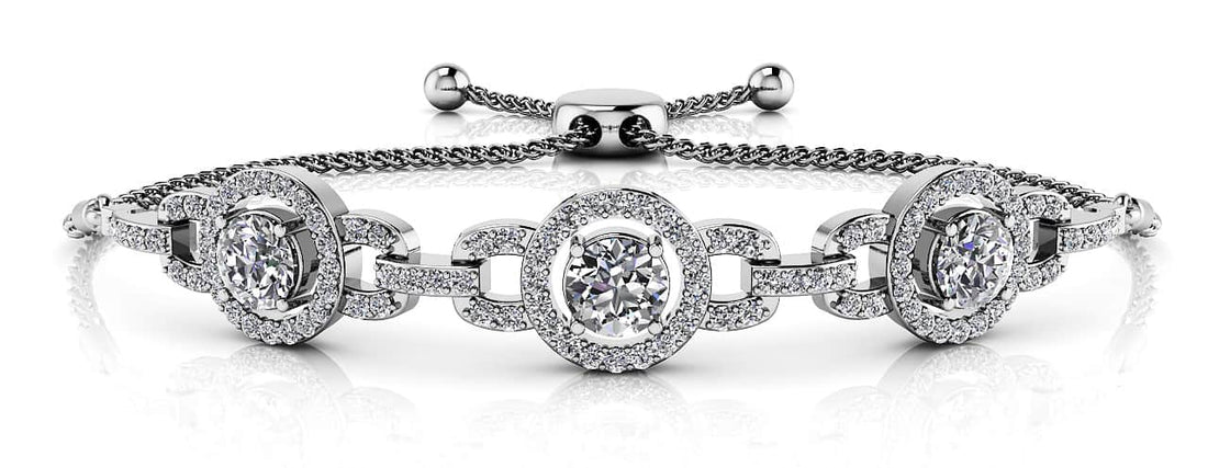 Diamond Circles Adjustable Diamond Bracelet with 2.20 ct.(finished) 1.1mm, 5mm