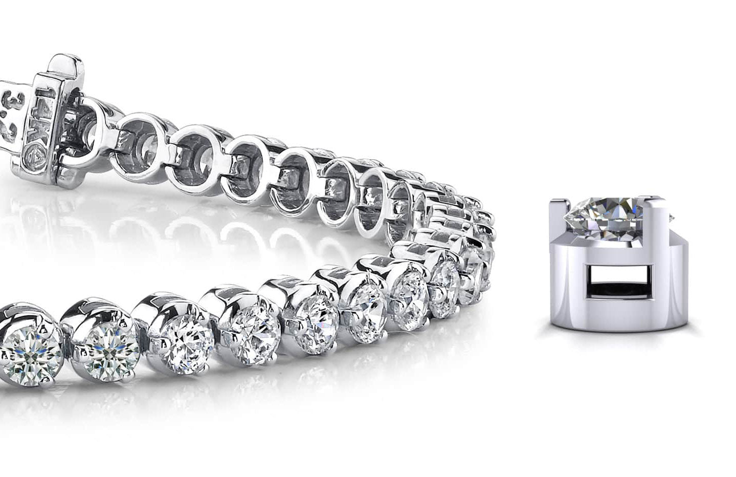 3 Prong Dreams Diamond Tennis Bracelet with 4.83 ct.(finished) 3mm