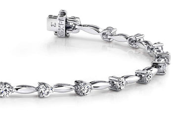 Alternating Diamond Drop Diamond Bracelet with 1.08 ct.(finished) 2.3mm