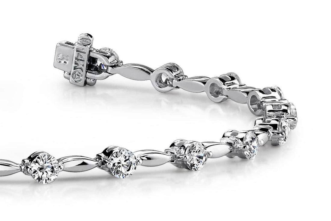 Teardrop Link Diamond Bracelet Lab-Grown Diamond  with 3.00 ct.(finished) 3.4mm