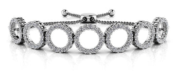 Adjustable Circle Link Diamond Bracelet Lab-Grown Diamond  with 2.52 ct.(finished) 1.6mm