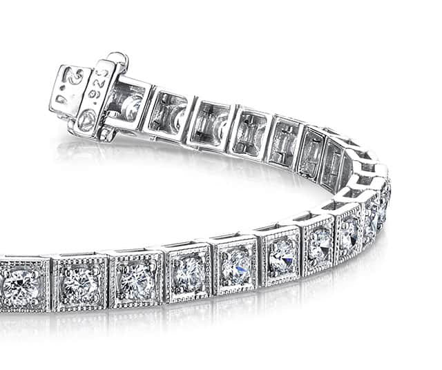 Diamond Square Link Bracelet Diamond  with 2.93 ct.(finished) 2.7mm