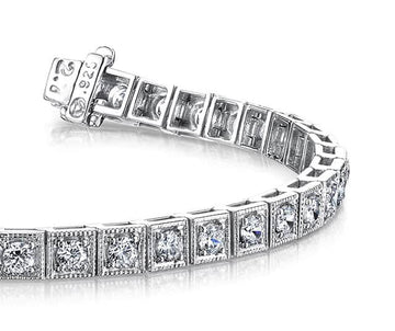 Diamond Square Link Bracelet Diamond  with 1.76 ct.(finished) 2.2mm