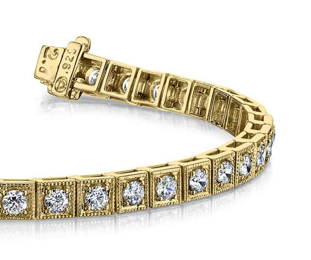 Diamond Square Link Bracelet Diamond  with 1.49 ct.(finished) 2mm