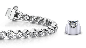 Solid Nugget Diamond  Tennis Bracelet with 2.04 ct.(finished) 2.2mm