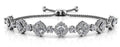 Square Link Adjustable Diamond Bracelet with 2.92 ct.(finished) 1.3mm, 3mm, 3.2mm