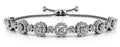 Adjustable Diamond Circle Link Diamond Bracelet with 1.80 ct.(finished) 1.2mm, 2.7mm