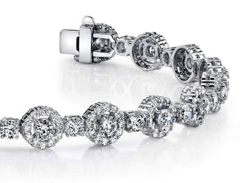 All Diamond Circle Link Bracelet Diamond  with 8.00 ct.(finished) 1.5mm, 3.5mm