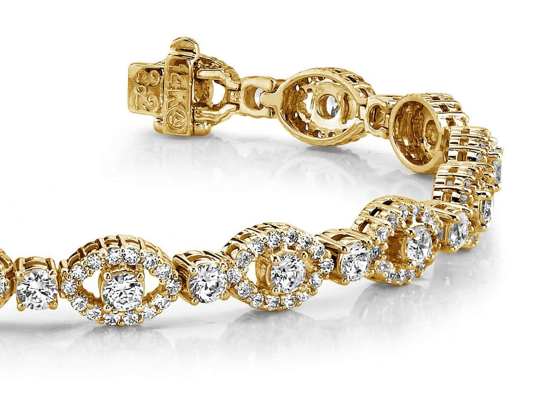 Almond Link Diamond Bracelet Diamond  with 5.70 ct.(finished) 1.3mm, 3.2mm