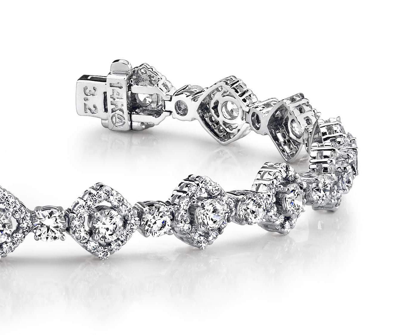 Square Link Diamond Bracelet Diamond  with 7.50 ct.(finished) 1.5mm, 3.5mm