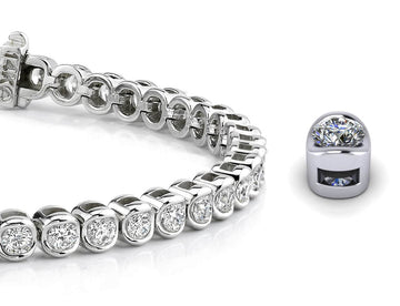 Channel Set Round Diamond  Tennis Bracelet with 2.13 ct.(finished) 2.2mm
