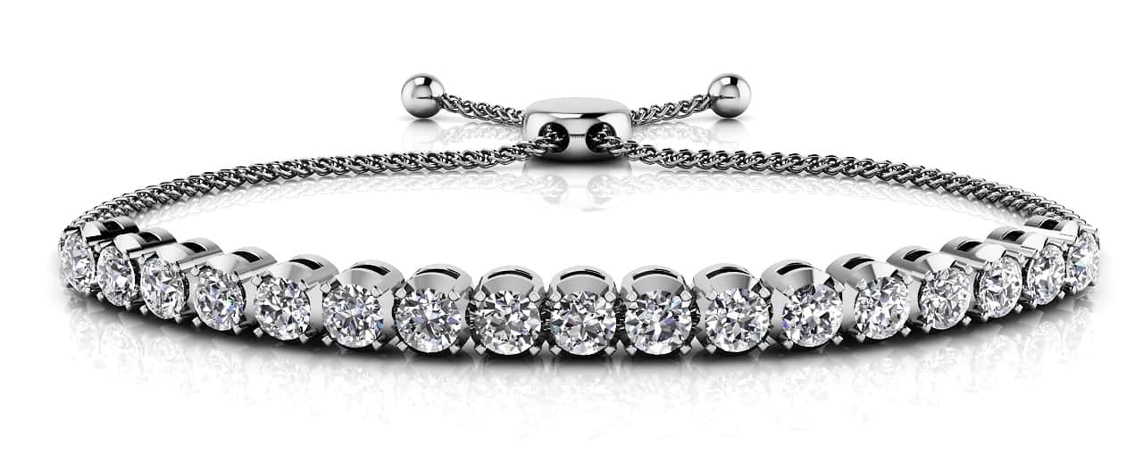 Classic 4 Prong Adjustable Diamond Bracelet with 0.69 ct.(finished) 2mm