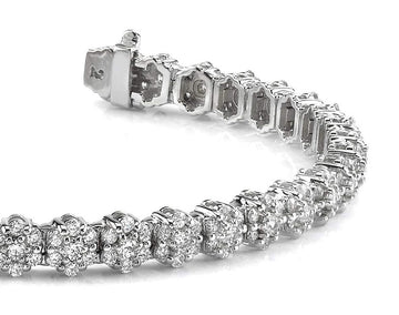 Pentagon Diamond Bracelet Diamond  with 4.55 ct.(finished) 1.5mm, 2mm