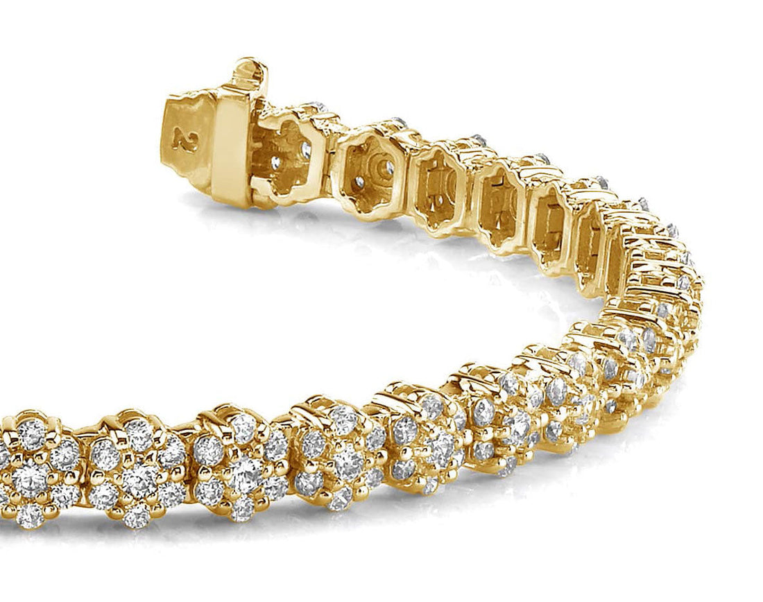Pentagon Diamond Bracelet Diamond  with 5.31 ct.(finished) 1.7mm, 2.2mm