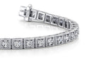 Antique Square Link Diamond Bracelet Diamond  with 3.85 ct.(finished) 3.0mm