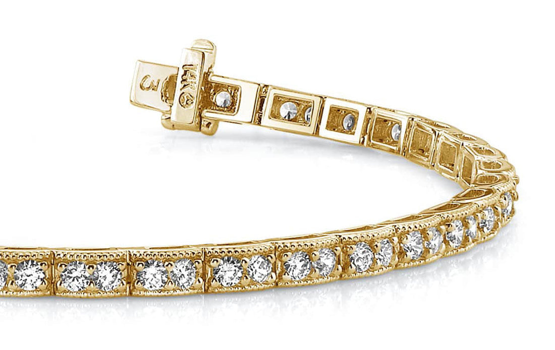 Vintage Double Diamond Box Bracelet Diamond  with 3.06 ct.(finished) 2.2mm