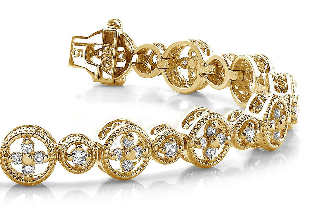 Diamond Sand Dollar Bracelet Diamond  with 2.03 ct.(finished) 1.8mm, 2.2mm