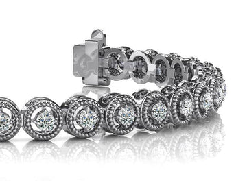 Circle Filigree Diamond Link Bracelet Diamond  with 1.48 ct.(finished) 2.2mm