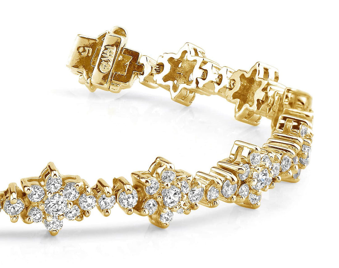 Diamond Cluster Bracelet Diamond  with 7.05 ct.(finished) 2.3mm, 2.6mm, 2.8mm