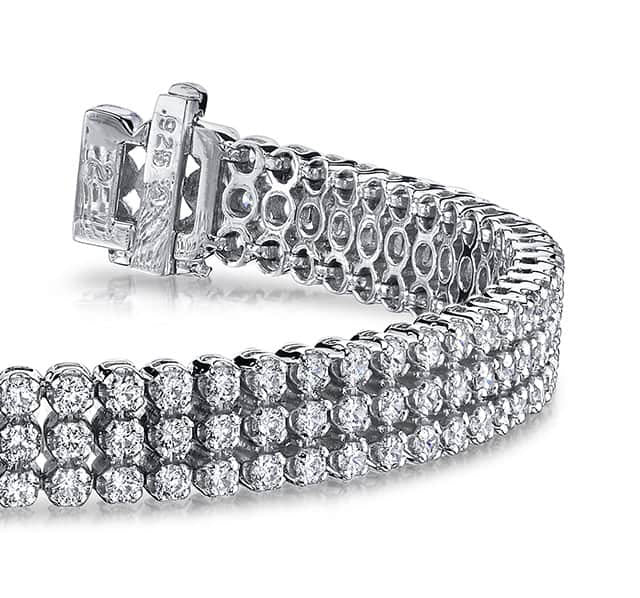 Triple Strand Diamond Bracelet Diamond  with 6.34 ct.(finished) 2.0mm