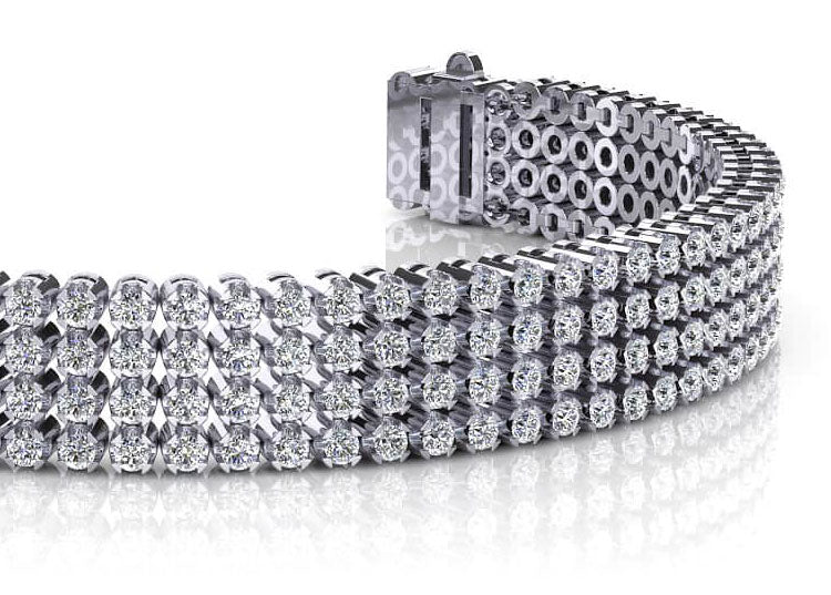 Four Row Diamond Bracelet Diamond  with 7.00 ct.(finished) 1.8mm
